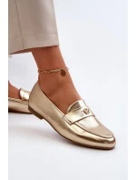 Dámske mokasíny na plochom podpätku Gold Sylvaine
