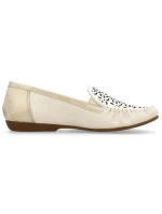 Pohodlné kožené poltopánky Rieker W RKR658 beige