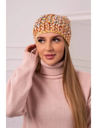 Dámska čiapka s brmbolcom Maria K335 horčicová