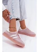 Dámske kožené semišové tenisky na platforme Pink Artelle Dámske kožené semišové tenisky na platforme Pink Artelle
