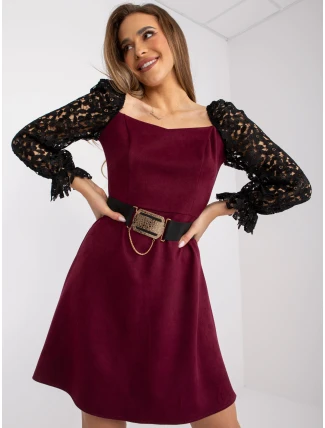 Dámske šaty-LK-SK-508840.22X-maroon