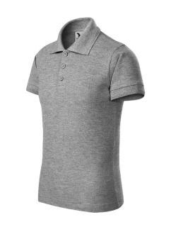 Detská polokošeľa Pique tmavo šedá melír