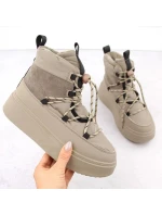 Dámske snežnice na platforme WOL280B Beige - Potocki