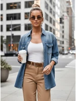 Dámska oversize džínsová košeľa DENIMOVA modrá FashionStreet DY0467 Dámska oversize džínsová košeľa DENIMOVA modrá FashionStreet DY0467