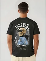 Pánske tričko Forever Cool oversize black FashionStreet NX4010R Pánske tričko Forever Cool oversize black FashionStreet NX4010R