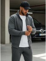 Pánska mikina na zips s kapucňou antracitová BX4111 Pánska mikina na zips s kapucňou antracitová BX4111