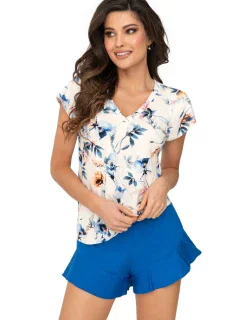 Dámske pyžamo 1/2 Astrid modré - Donna