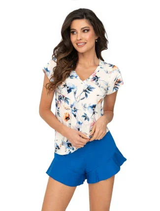 Dámske pyžamo 1/2 Astrid modré - Donna