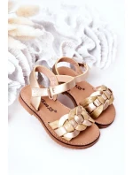 Dziecięce Sandały Z Wężowym Wzorem Złote Baxlee