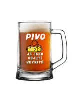 PIVO JE JAKO OBJETÍ ZEVNITŘ - pivní sklenice 0,5 l PIVO JE JAKO OBJETÍ ZEVNITŘ - pivní sklenice 0,5 l