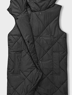 Dámska dlhá vesta oversize čierna (5M3165-392)