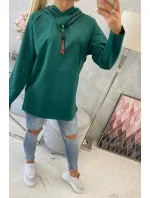 Zelená tunika na zips s kapucňou Oversize