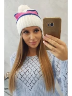 Dámska čiapka Kinga K297 biela+sivá+svetlo ružová Dámska čiapka Kinga K297 biela+sivá+svetlo ružová
