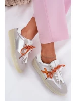Niskie Buty Sportowe Damskie Srebrne Zelevelis