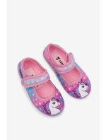 Balerínky Pantofle Pro Dívky Na suchý zip UNICORN Růžové Silviera