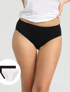 Dámske bezšvové nohavičky 2 ks DIM SEAMLESS MAXI BRIEF 2x - DIM - čierna
