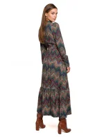 S291 Maxi šaty s aztéckou potlačou - model 2
