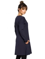 B042 Tunika s predným rázporkom - čierna B042 Tunika s predným rázporkom - čierna