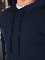 Pánska základná mikina s kapucňou tmavomodrá FashionStreet BX5884