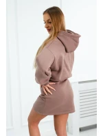 Hrejivé šaty s obálkovým spodným dielom mocca