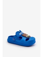 Klapki Dziecięce Piankowe Z Ozdobą Niebieskie Opleja