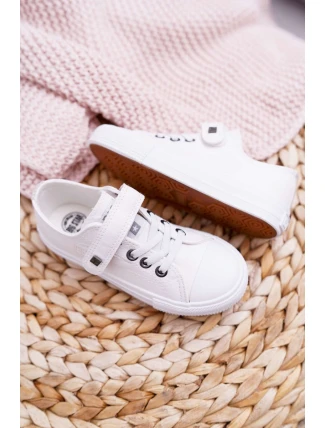 Dziecięce Skórzane Trampki BIG STAR EE374035 Białe