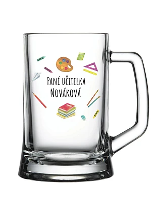Personalizovaný pohár na pivo pre pani učiteľku/pána učiteľa (učebné pomôcky) Personalizovaný pohár na pivo pre pani učiteľku/pána učiteľa (učebné pomôcky)