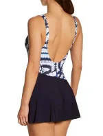 Jednodielne plavky so sukňou 7460 M1 tmavo modré a biele - Anita Jednodielne plavky so sukňou 7460 M1 tmavo modré a biele - Anita