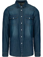 Kariban K 519 Džínsová košeľa s dlhým rukávom 20.K519 blue jean