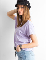 Tričko s výrezom na chrbte, svetlo fialové