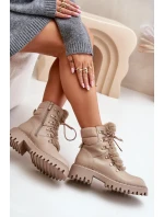Zateplené členkové topánky tenisky na zips Eco koža béžová Willatta