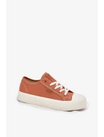Dámske plátenné tenisky na platforme Big Star - oranžové