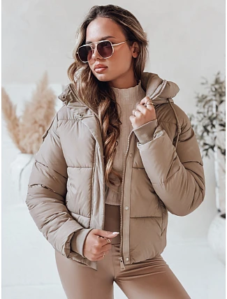 Dámska prešívaná zimná bunda SNOWLIKE s kapucňou svetlo béžová FashionStreet TY4931 Dámska prešívaná zimná bunda SNOWLIKE s kapucňou svetlo béžová FashionStreet TY4931