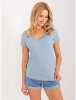 Blúzka D16113Z02448B šedá modrá