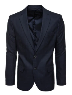 Pánske jednoradové sako v tmavomodrej farbe FashionStreet MX0640