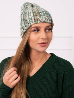 Fleecová čiapka Zoja K306 ecru+green