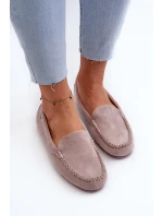 Mokasyny Damskie Z Eko Zamszu Fioletowe Amrutia