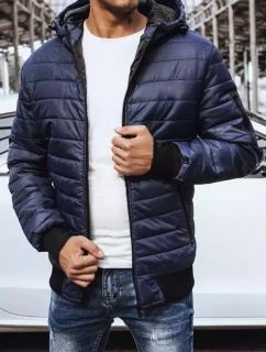 Pánska prechodná bunda prešívaná tmavomodrá FashionStreet TX4144