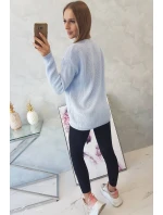 Sveter s výstrihom do V modrý Sveter s výstrihom do V modrý