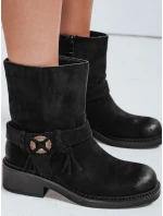 Dámske čierne semišové čižmy FashionStreet ZY1097