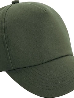 Beechfield B 25 5-panelová čiapka s kšiltom „Authentic“ 53.0025 olivovo zelená