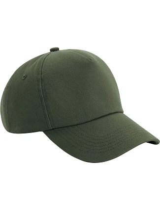 Beechfield B 25 5-panelová čiapka s kšiltom „Authentic“ 53.0025 olivovo zelená