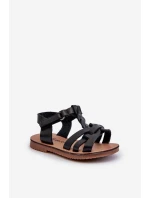 Dziecięce Sandałki Zapinane Na Rzep Czarne Marimona