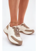Zamszowe Sneakersy Damskie Na Platformie Big Star RR274A344 HI-POLY SYSTEM Beżowe