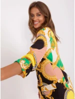 Dámska bunda DHJ MA 7684B 3.95P zlato-čierno-zelená - Rosa Rossa