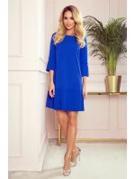 LUCY - Pohodlné plisované dámske šaty v Chrpová farbe 228-8