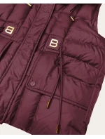 Dámska páperová bunda bez kapucne Goodlookin Burgundy (B8600-27) Dámska páperová bunda bez kapucne Goodlookin Burgundy (B8600-27)
