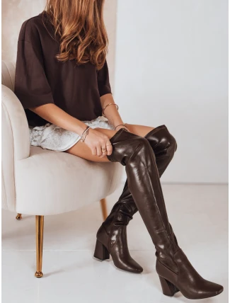 Dámske čižmy nad kolená hnedé FashionStreet ZY1246