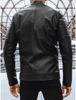 Pánska kožená bunda čierna FashionStreet TX4229