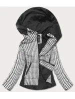 Čierno-biela dámska vzorovaná bunda (W716-1)